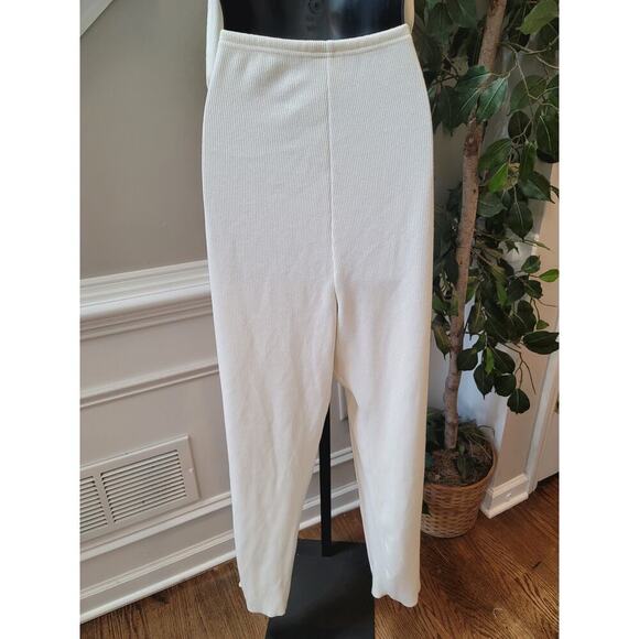 Women's 2 Piece Suit Size XL Beige Striped Rayon Casual Long Sleeve Straight Leg - Picture 15 of 15